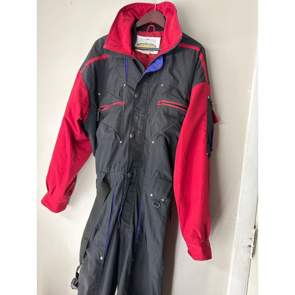 Vintage Obermeyer High Country Ski Suit Mens M Black Red One Piece Snowsuit